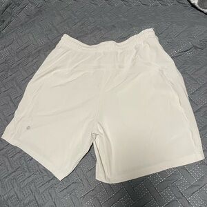 Men's Cream Lululemon Athletic Shorts